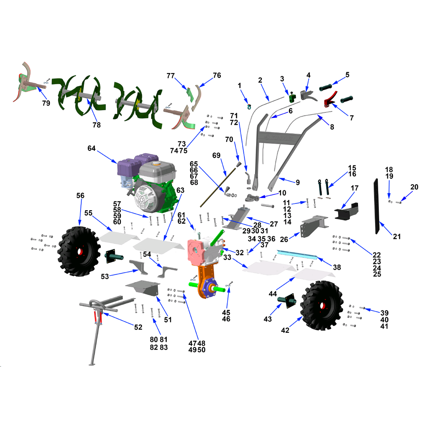 Мотоблок бензиновый с ВОМ МТШ-600